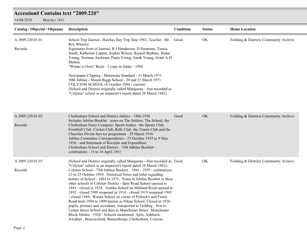 Accession# Contains Text 