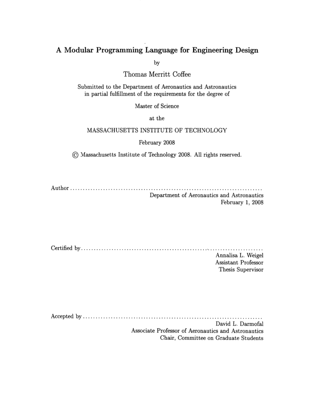 A Modular Programming Language for Engineering Design