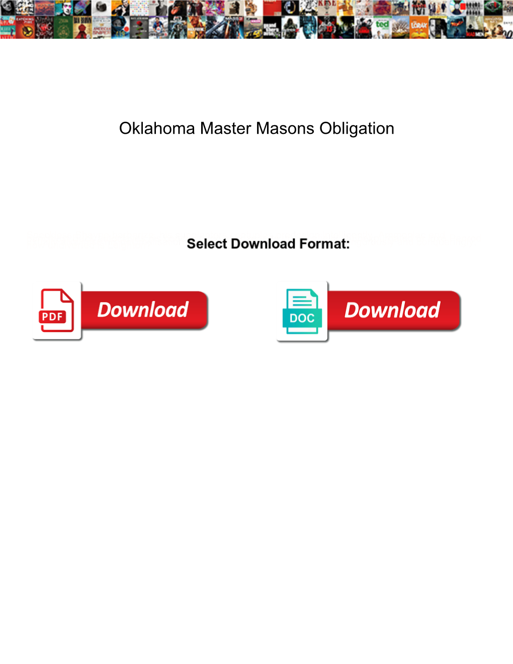 Oklahoma Master Masons Obligation