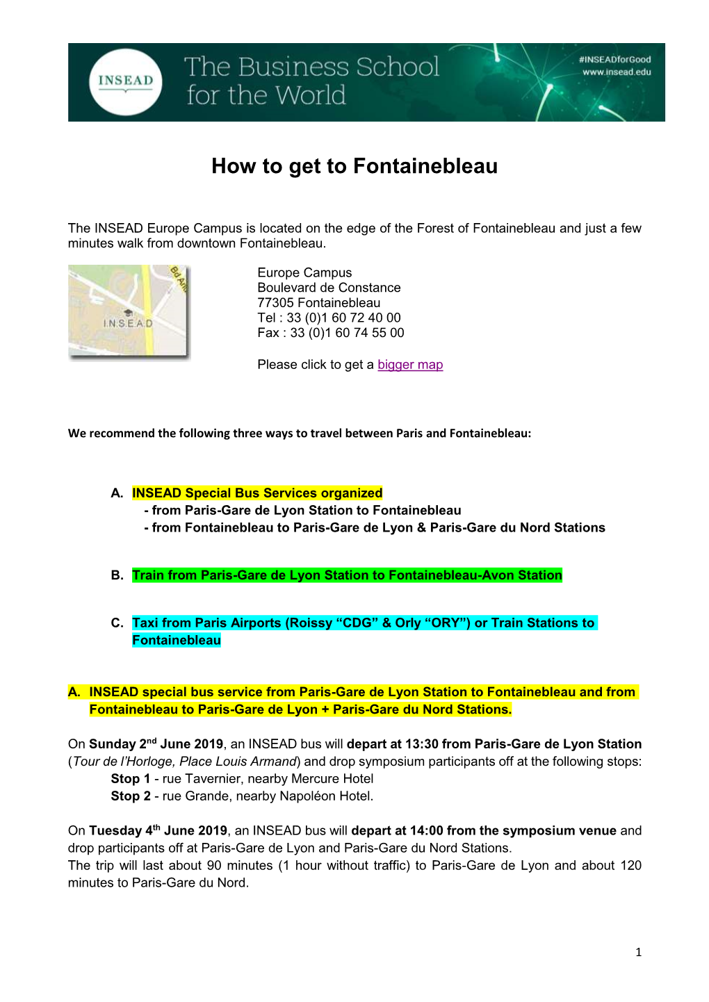 How to Get to Fontainebleau