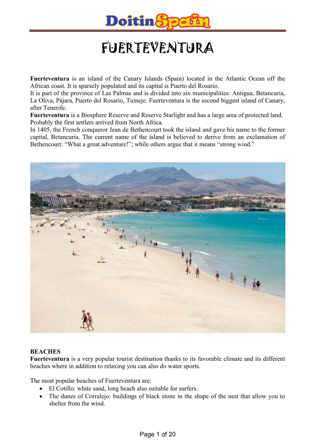 Guide of Fuerteventura