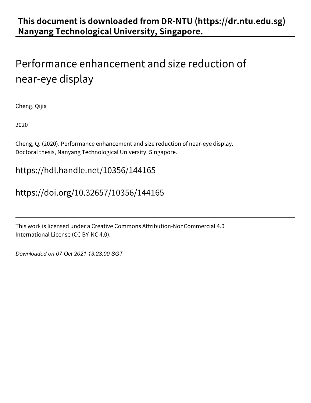 Performance Enhancement and Size Reduction of Near‑Eye Display