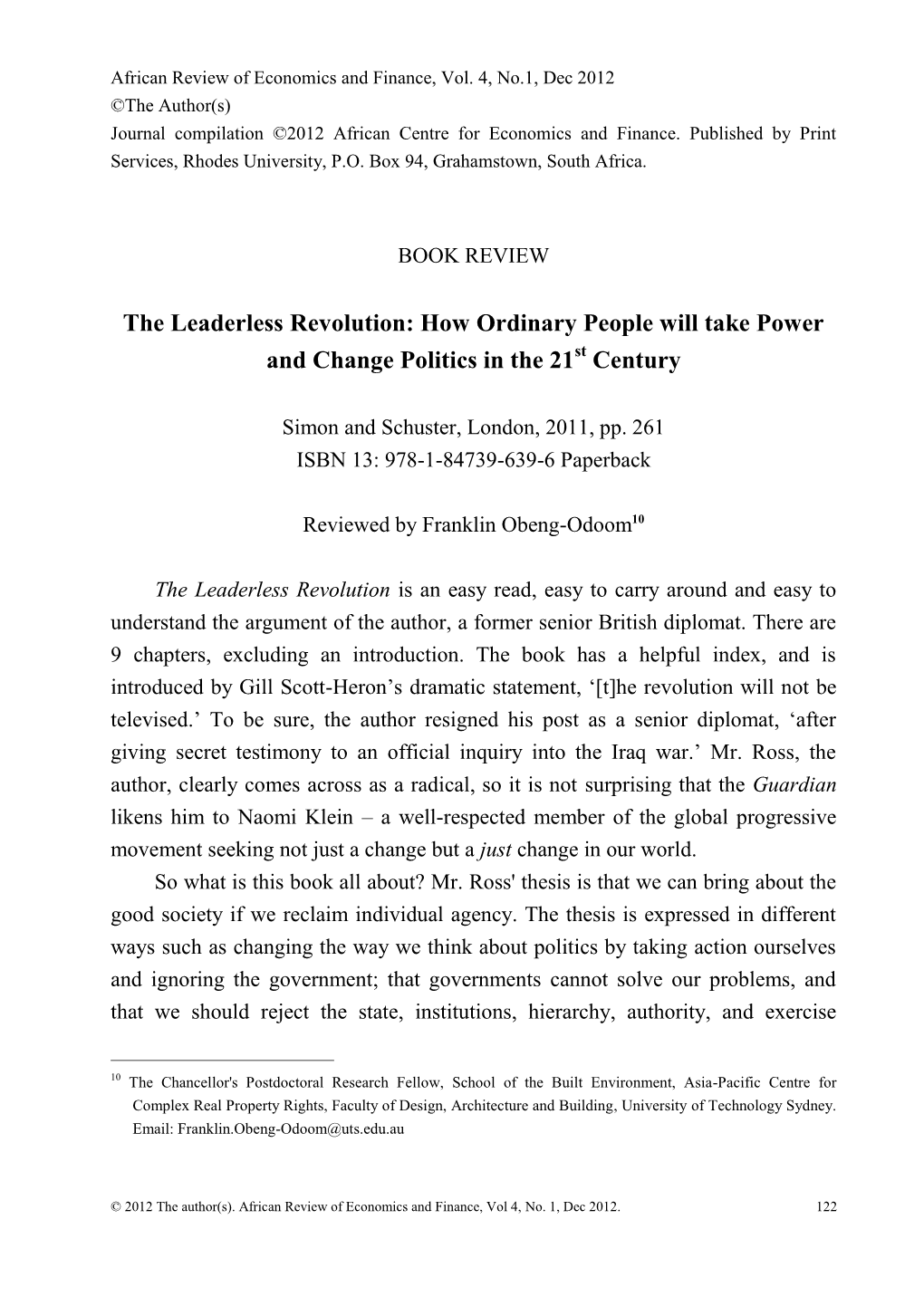 The Leaderless Revolution: How Ordinary People Will Take Power and Change Politics in the 21St Century