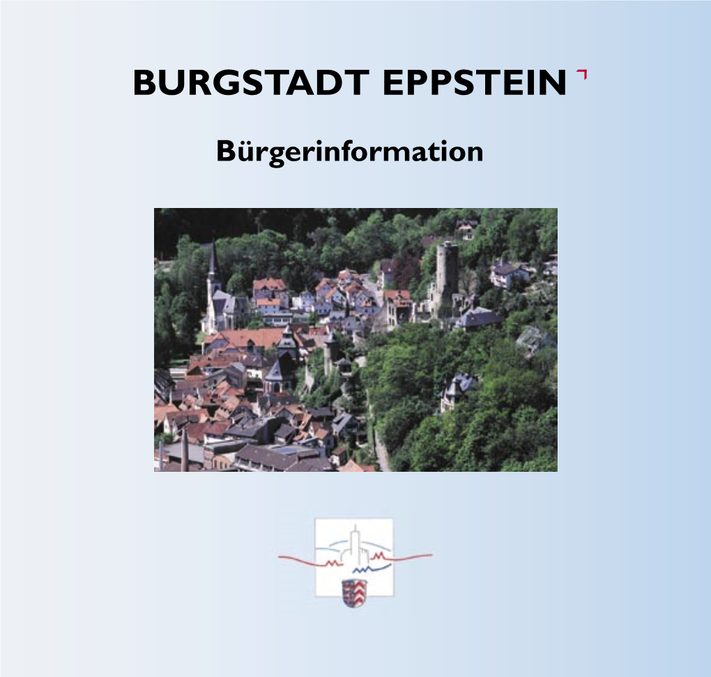 Bürger-Informarmationsbroschüre Der Burgstadt Eppstein