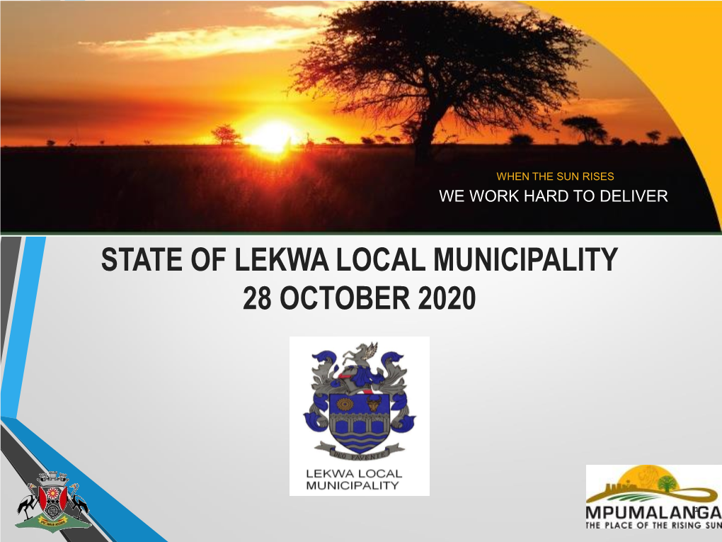 Presentation by Lekwa Local Municipality