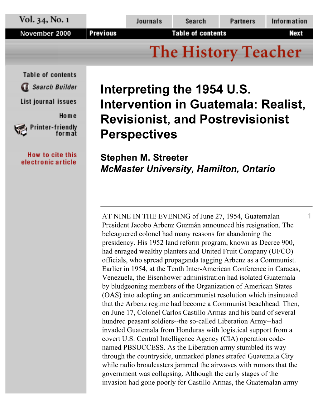 Interpreting the 1954 US Intervention in Guatemala