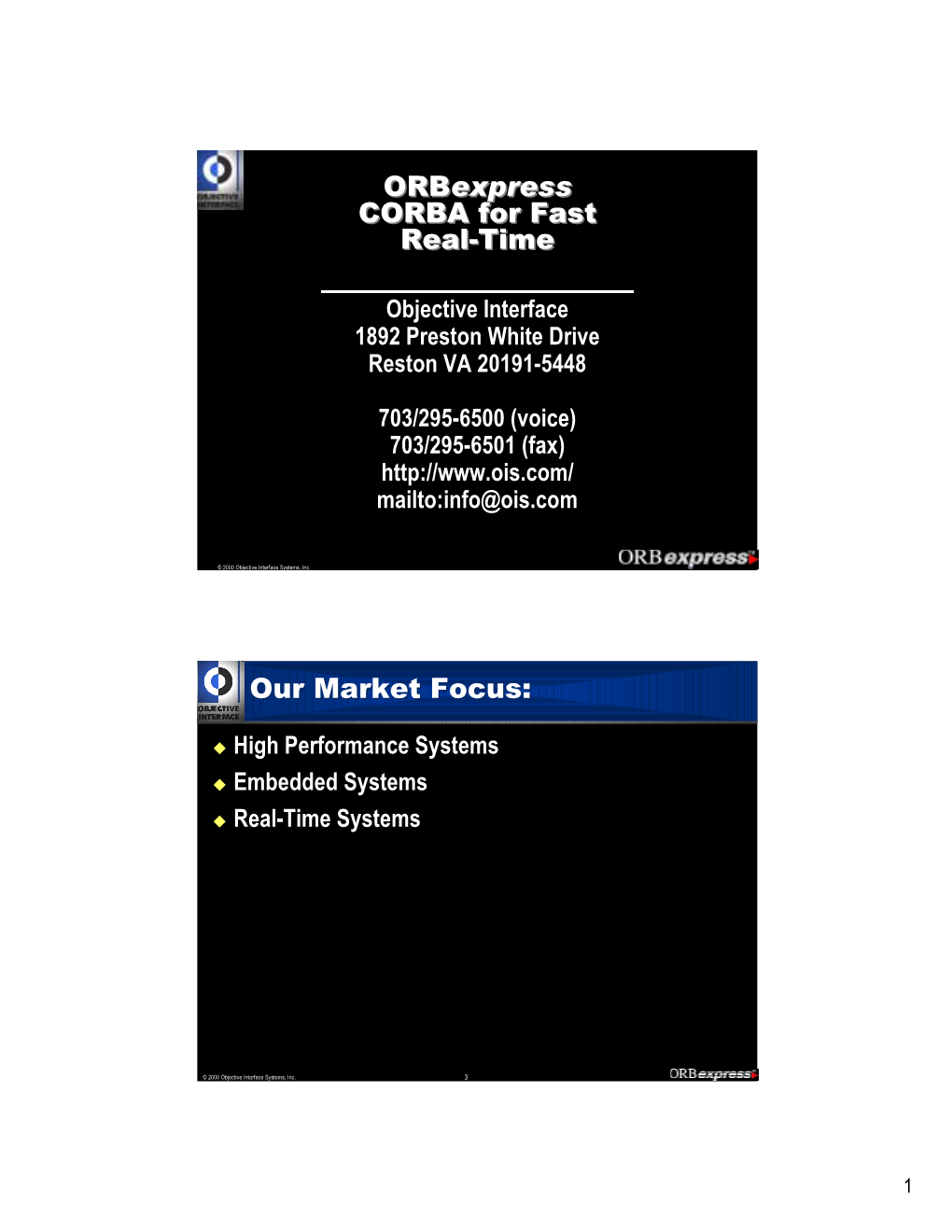 Orbexpress CORBA for Fast Real-Time