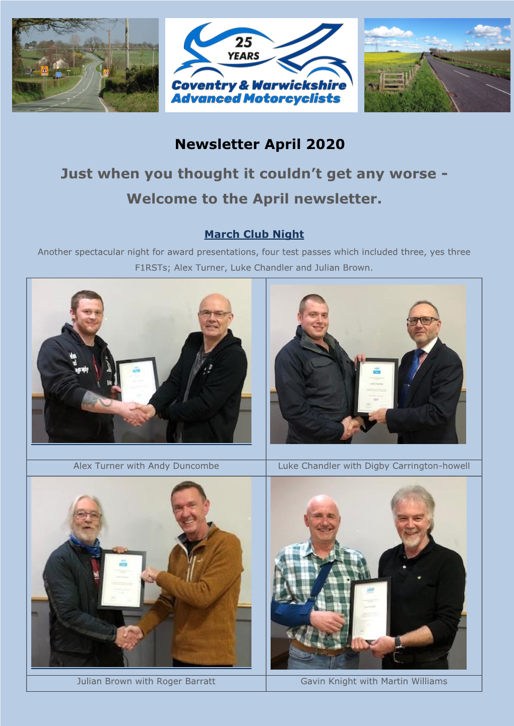 CWAM Newsletter April 2020