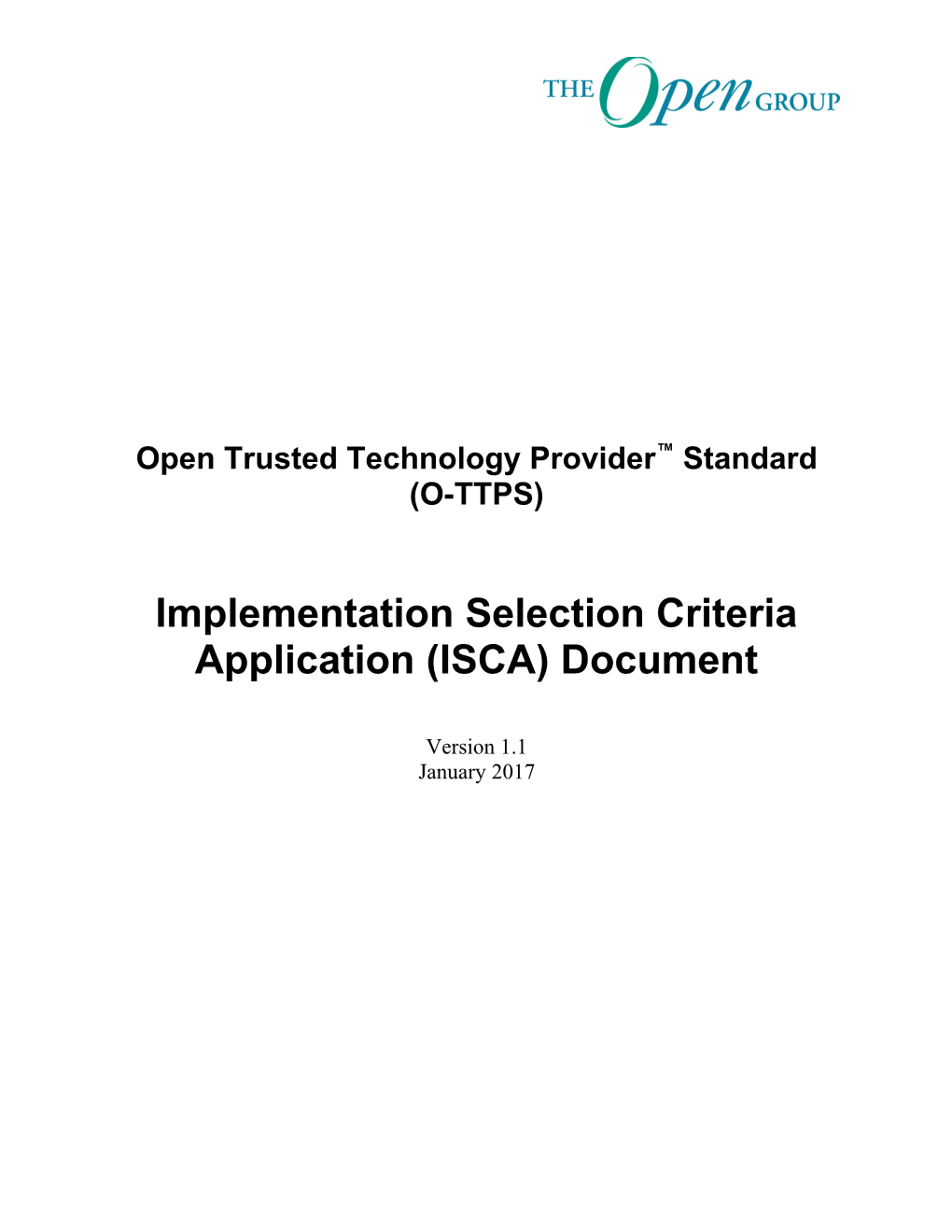 O-TTPS ISCA Document