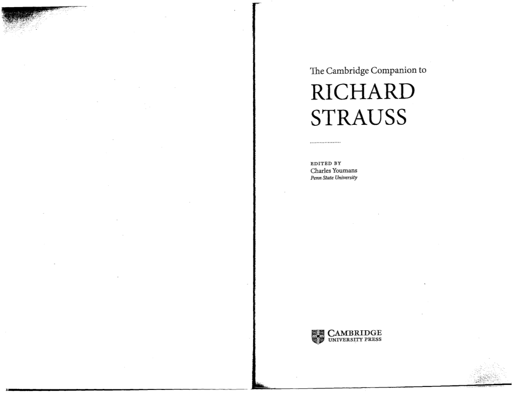 2010–Strauss, Second Cycle of Tone Poems