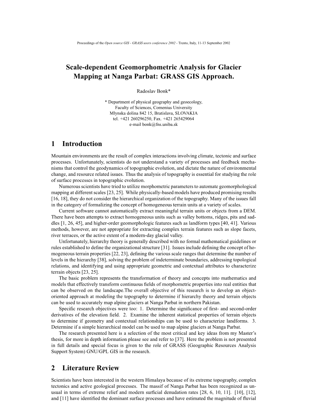 Scale-Dependent Geomorphometric Analysis for Glacier Mapping at Nanga Parbat: GRASS GIS Approach