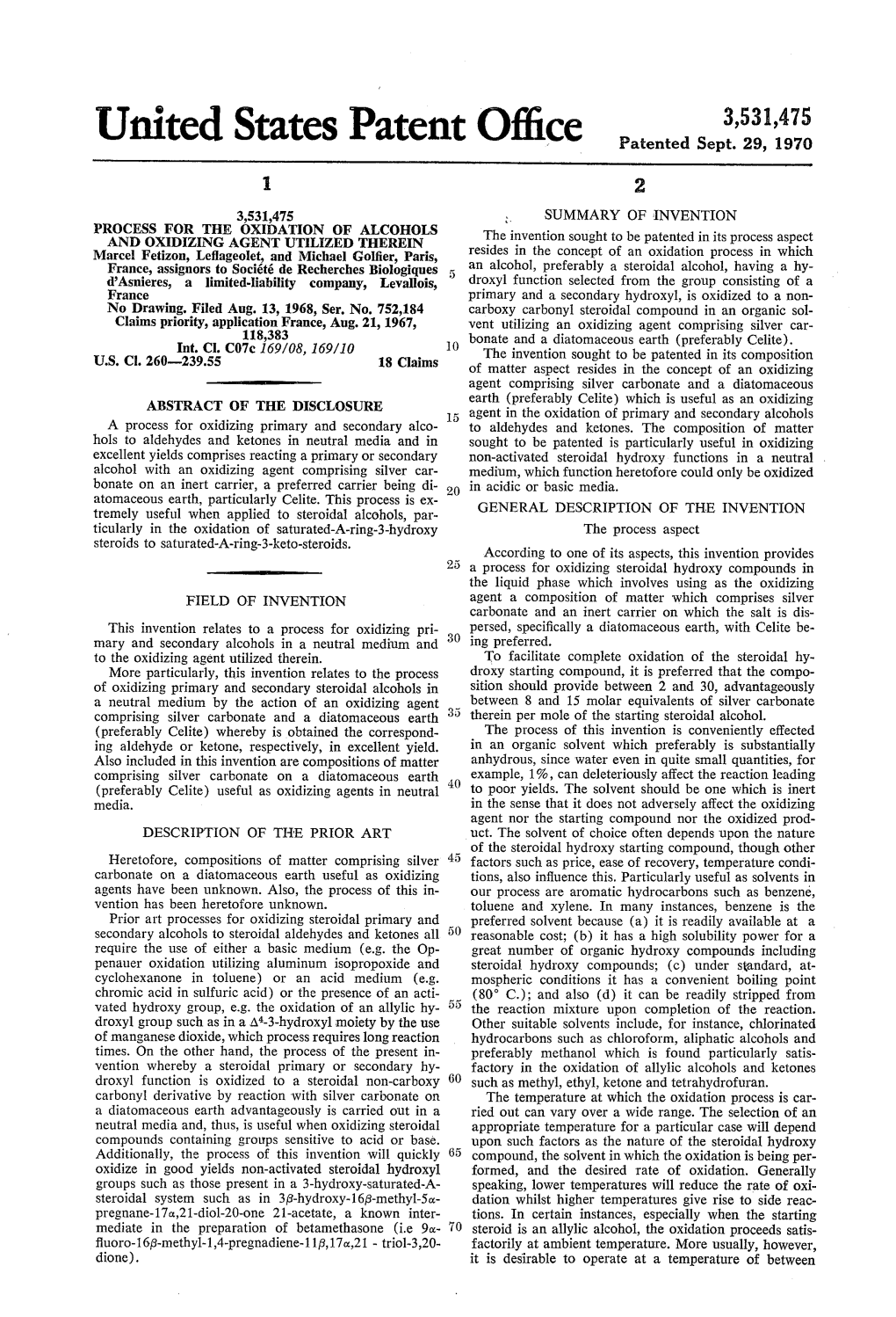 United States Patent Office Patented Sept