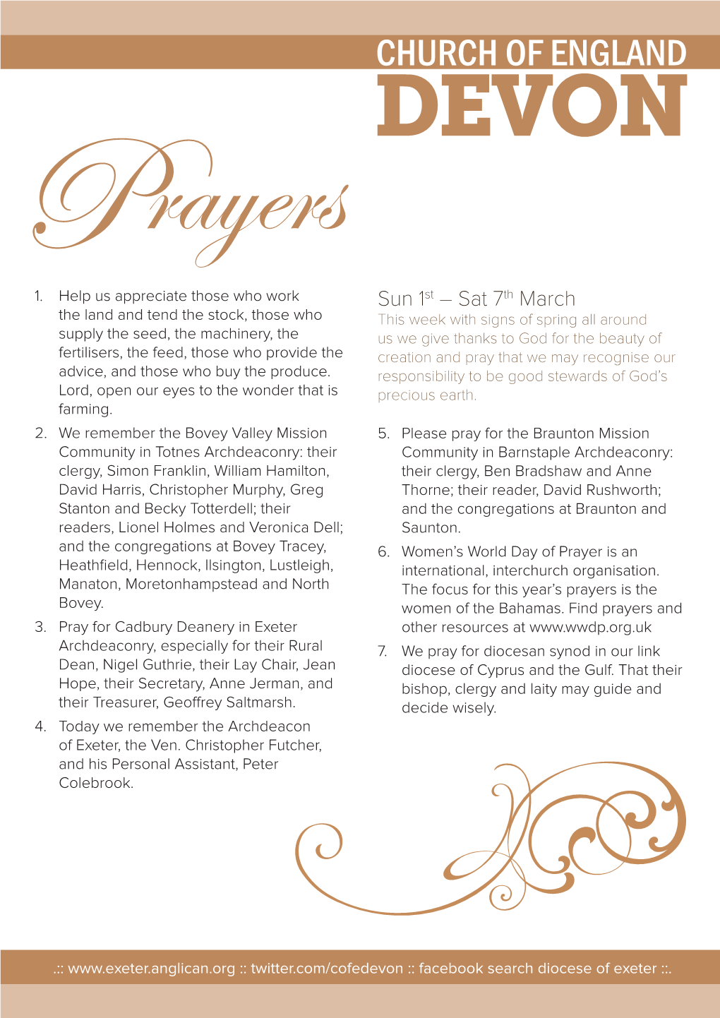 CHURCH of ENGLAND DEVON Prayers 1