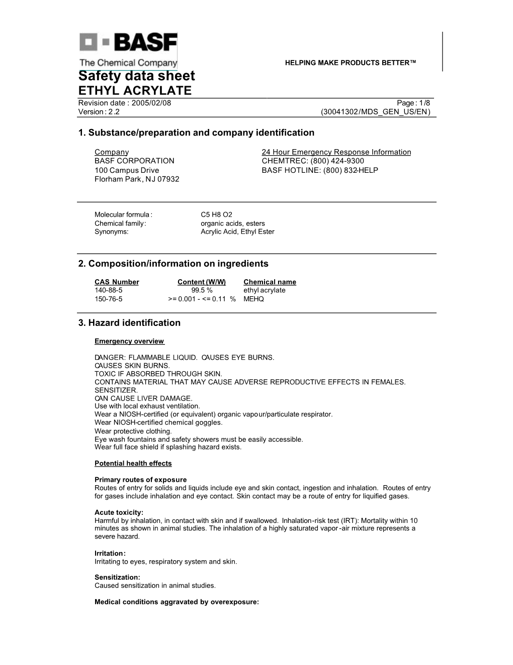 Ethyl Acrylate MSDS.Rtf