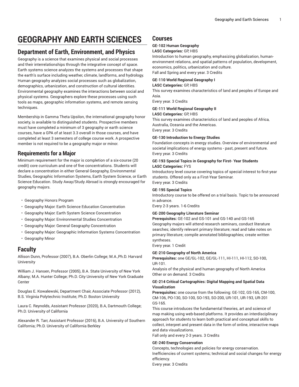 Geography and Earth Sciences 1