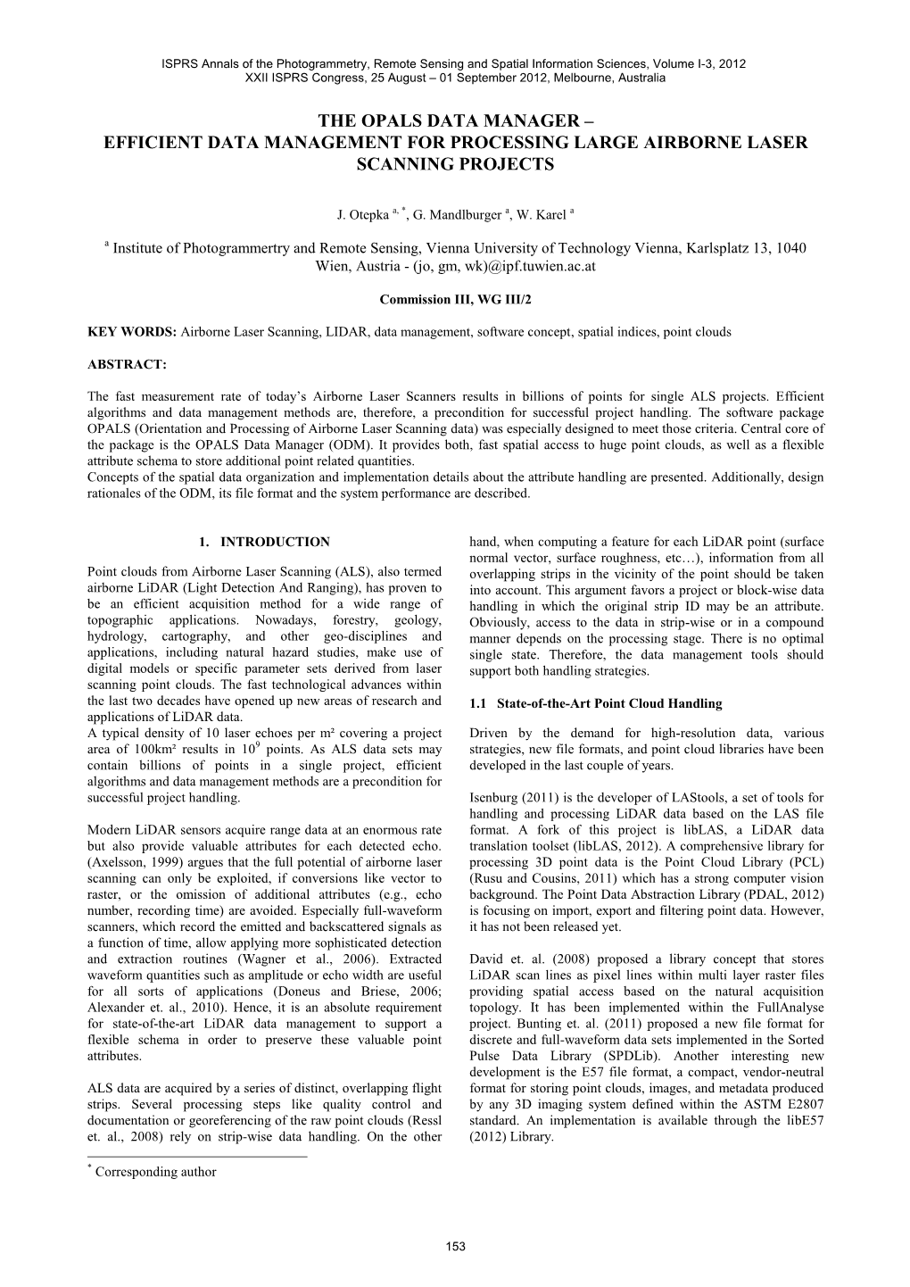 Efficient Data Management for Processing Large Airborne Laser Scanning Projects