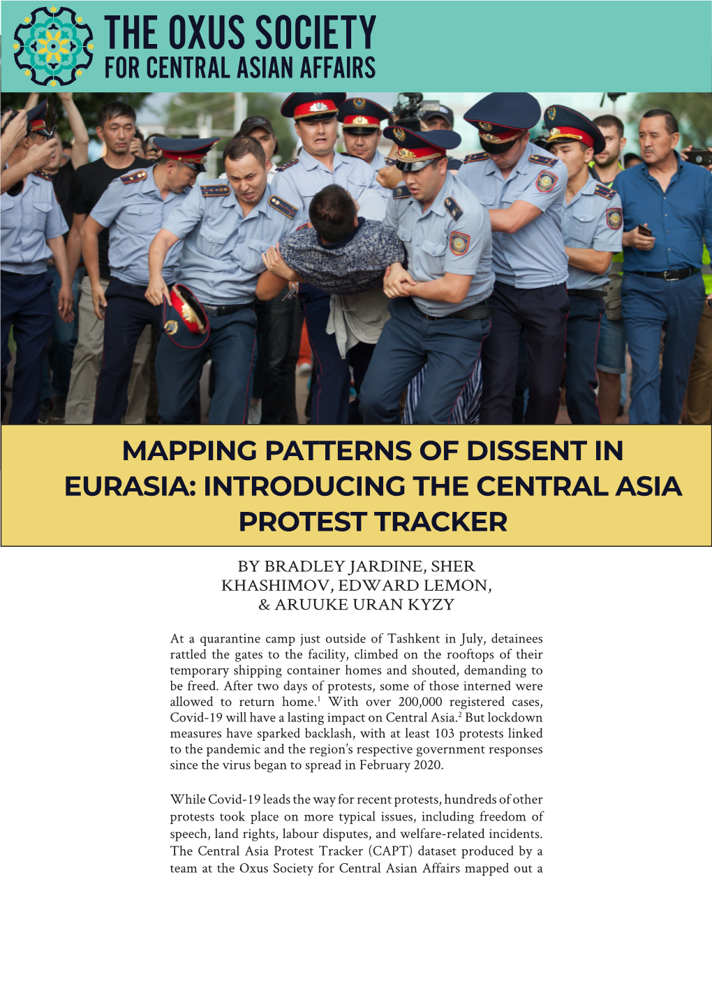 Mapping Patterns of Dissent in Eurasia: Introducing the Central Asia Protest Tracker