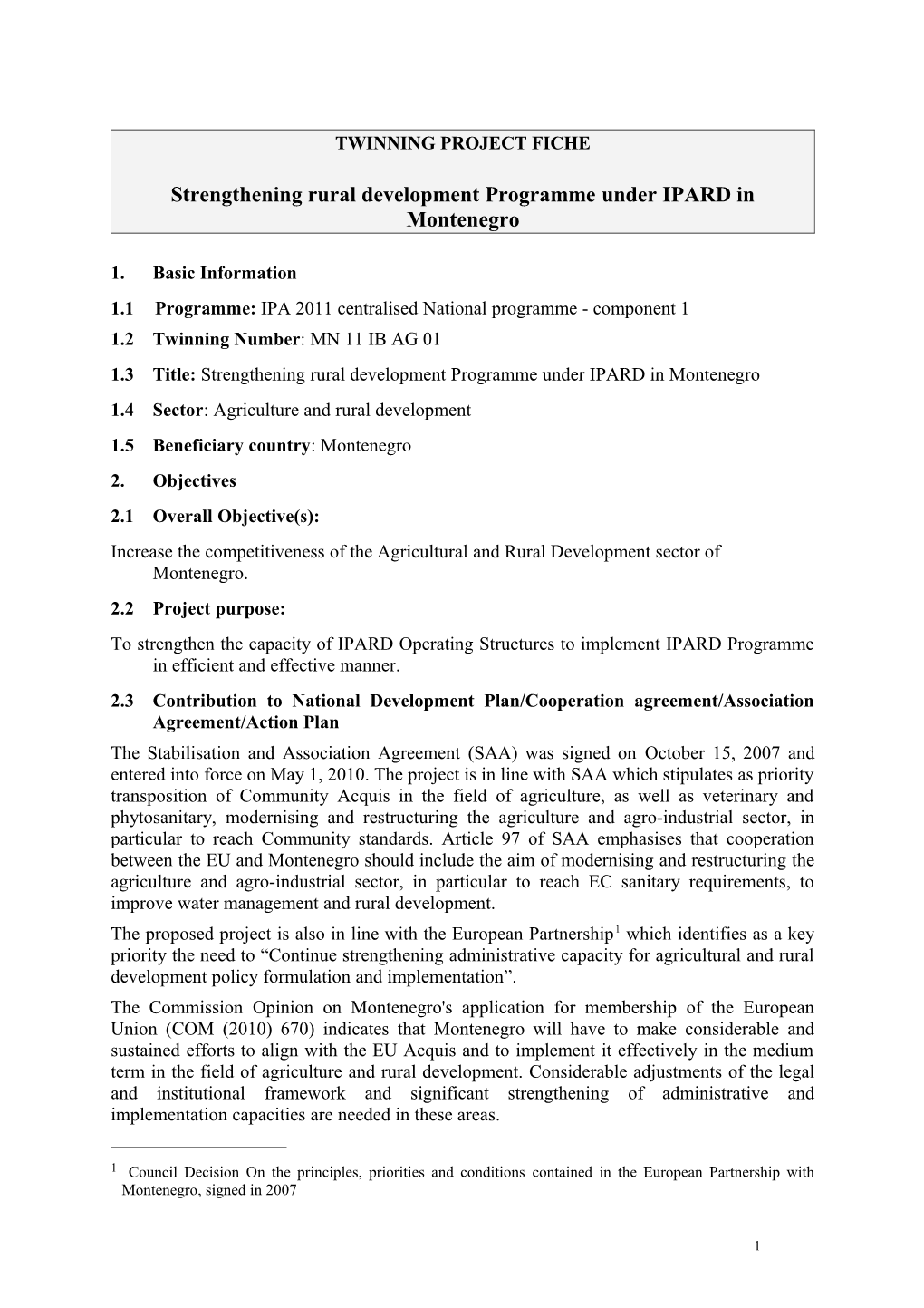 Standard Twinning Project Fiche s4