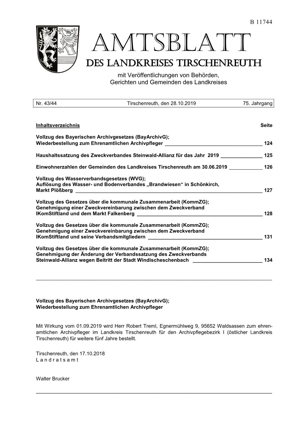 Amtsblatt Des Landkreises Tirschenreuth