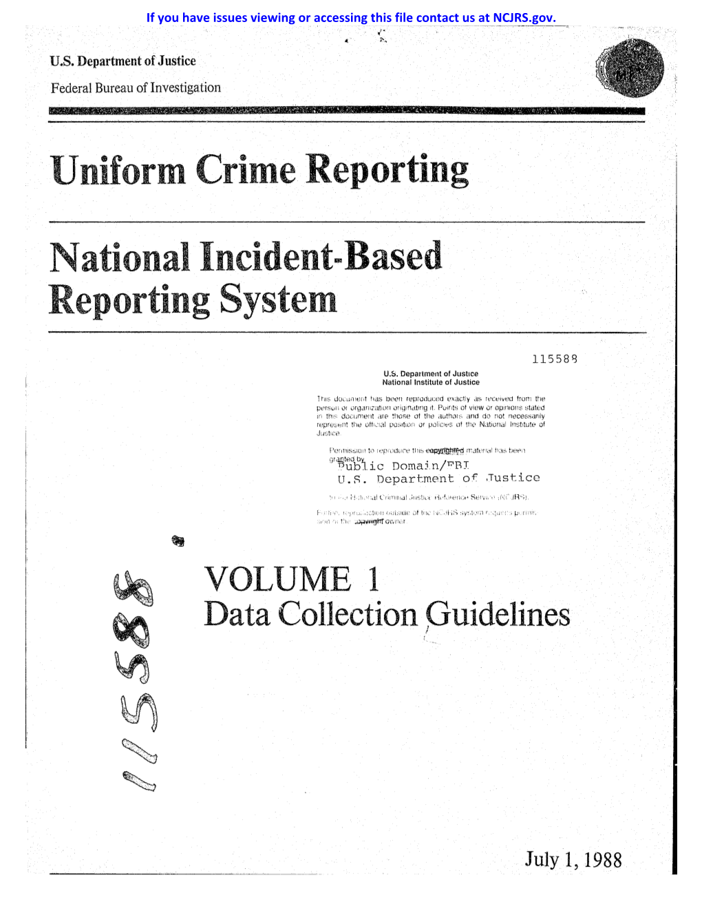 Uniform Crime Reporting National Incidentm Based Reporting System