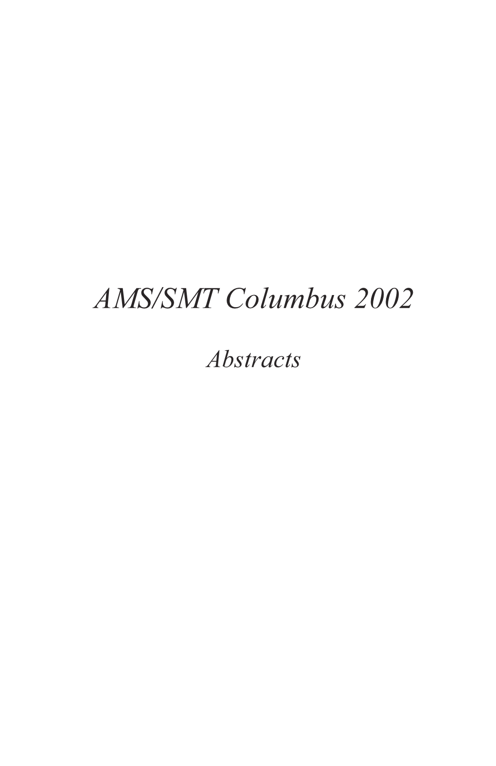 AMS/SMT Columbus 2002