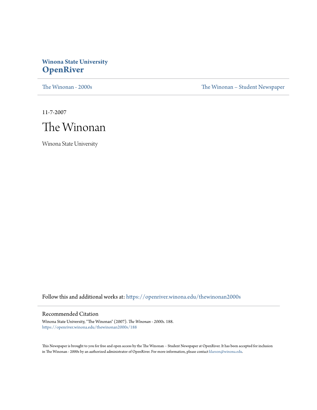 The Winonan - 2000S