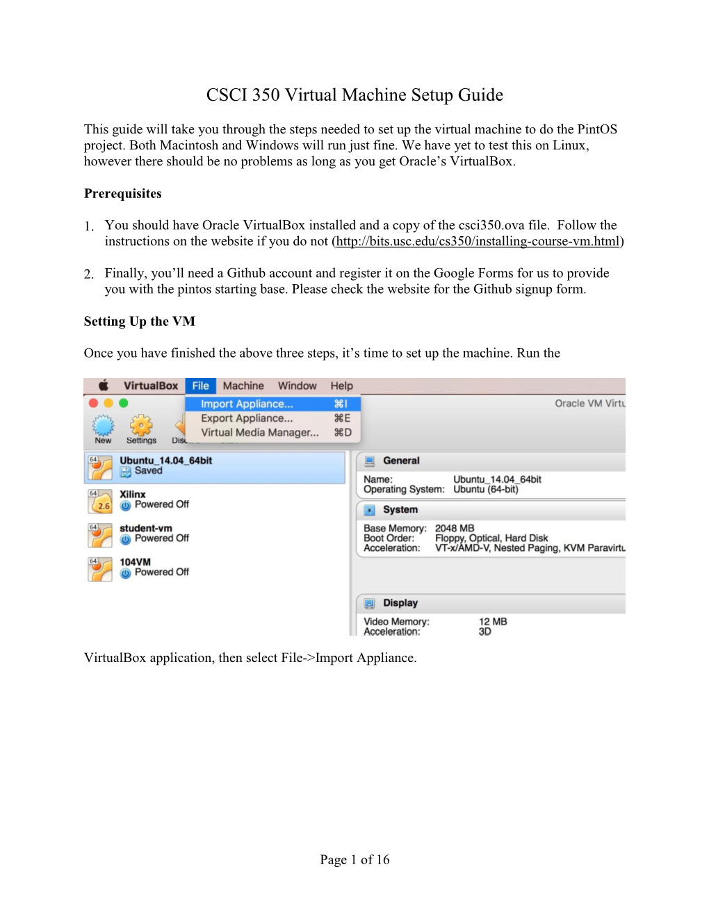 CSCI 350 Virtual Machine Setup Guide