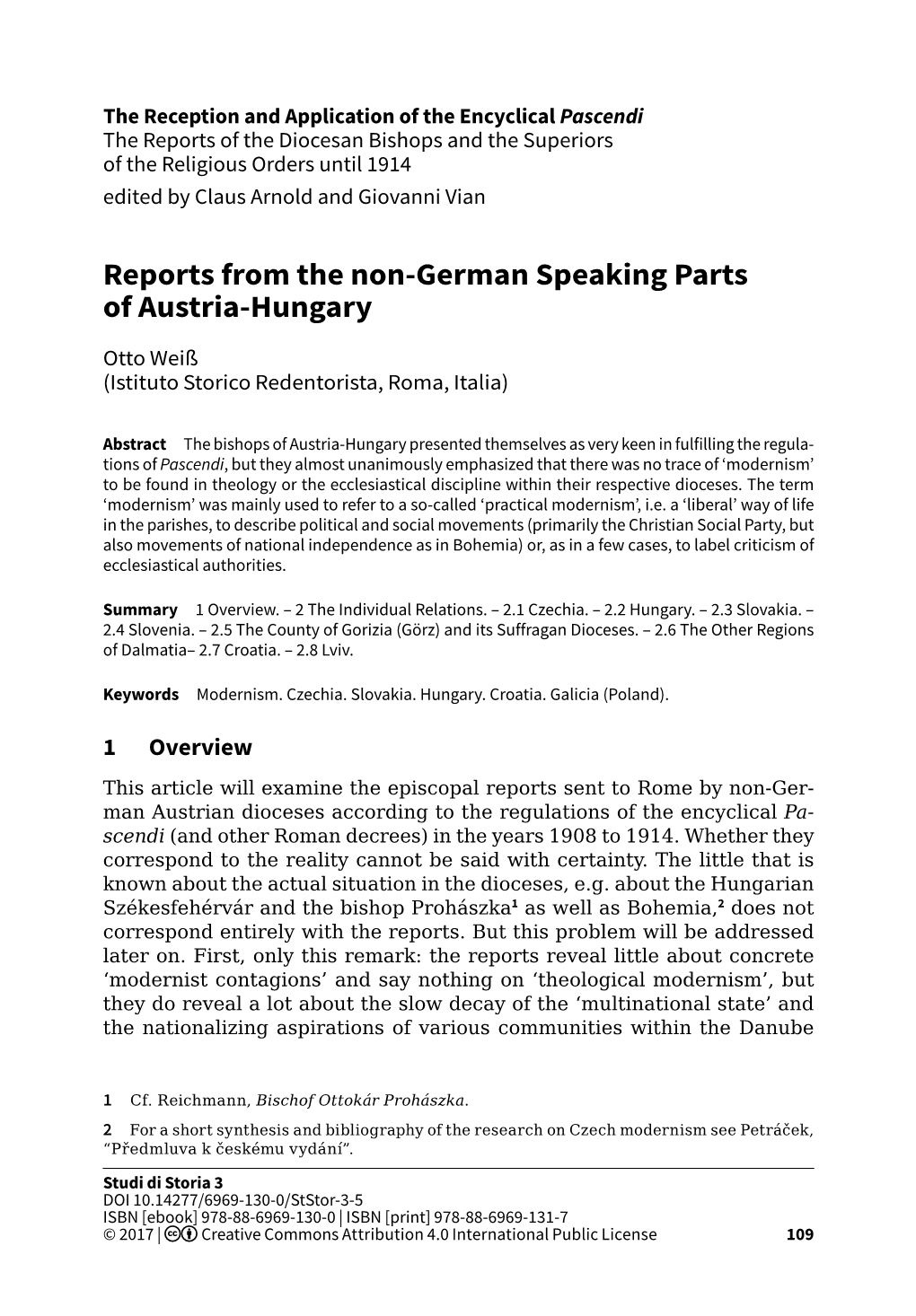 Reports from the Non-German Speaking Parts of Austria-Hungary