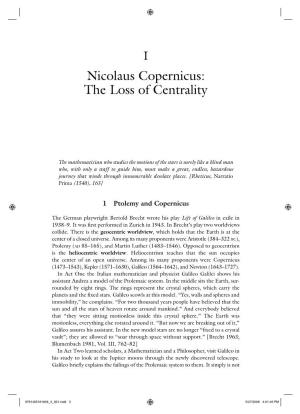 Nicolaus Copernicus: the Loss of Centrality