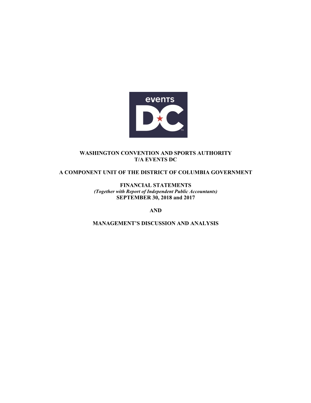 Washington Convention and Sports Authority T/A Events Dc