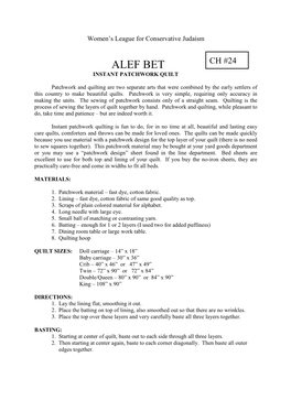 Alef-Bet Patchwork Quilt