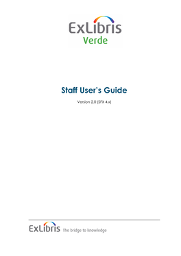 Verde Staff User's Guide