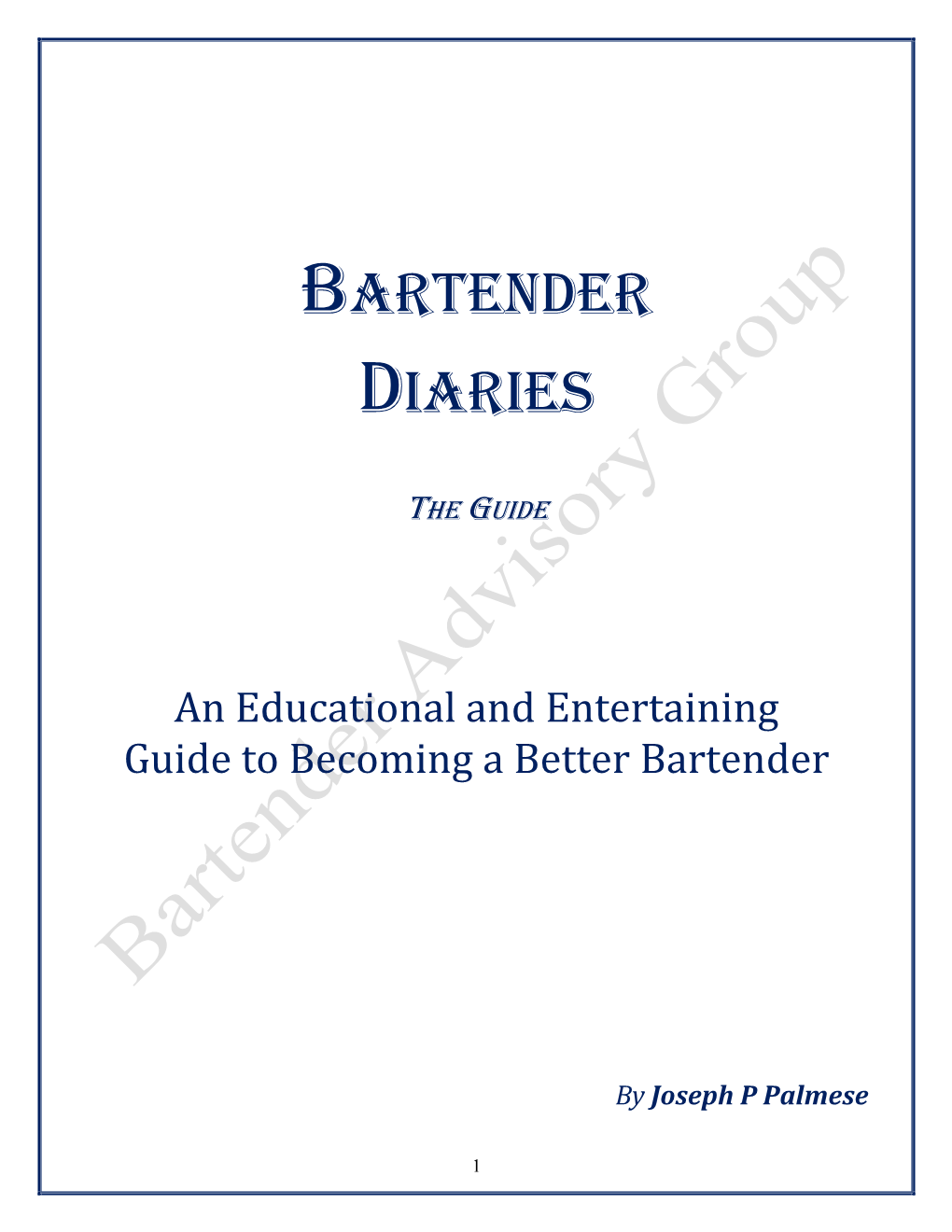 Bartender Diaries