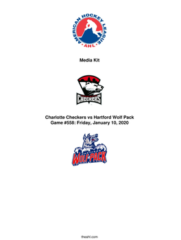 Media Kit Charlotte Checkers Vs Hartford Wolf Pack Game #558