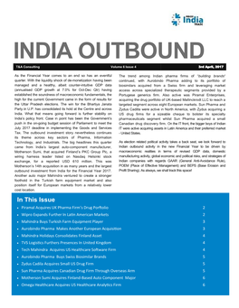 INDIA OUTBOUND T&A Consulting Volume 6 Issue 4 3Rd April, 2017