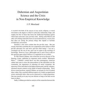 Duhemian and Augustinian Science and the Crisis in Non-Empirical Knowledge
