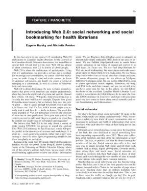 Social Networking and Social Bookmarking for Health Librarians