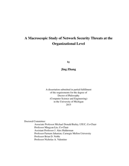 A Macroscopic Study of Network Security Threats at the Organizational Level