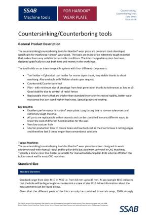 Countersinking/Counterboring Tools ______General Product Description