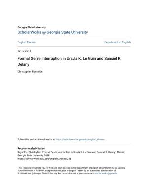 Formal Genre Interruption in Ursula K. Le Guin and Samuel R. Delany