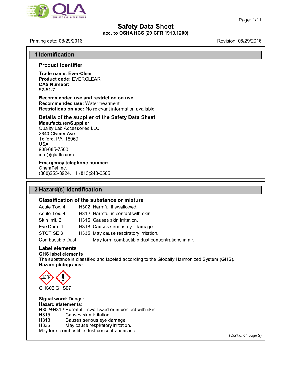 Safety Data Sheet Acc