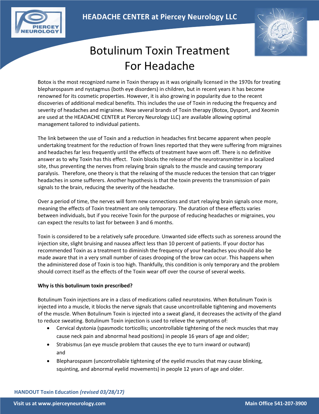 1111 Botulinum Toxin Treatment for Headache