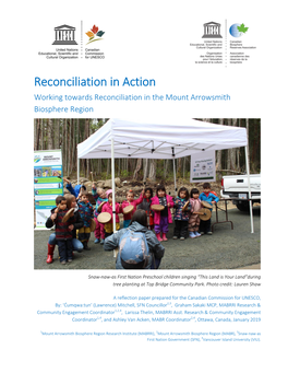 Working Towards Reconciliation in the Mount Arrowsmith Biosphere Region