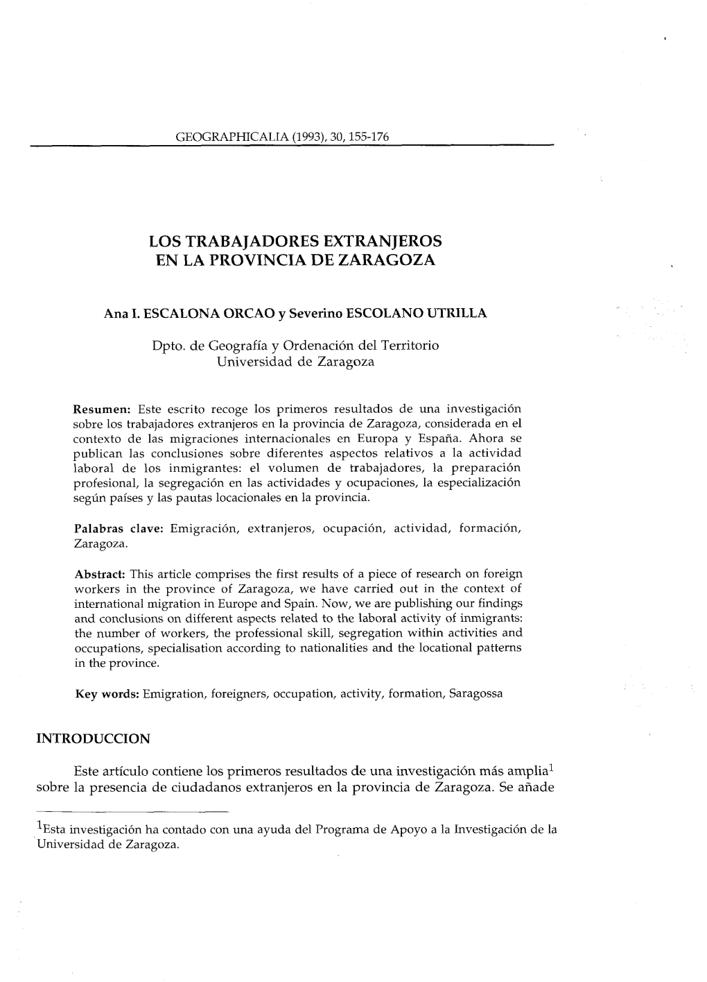 Los Trabajadores Extranjeros En La Provincia De Zaragoza