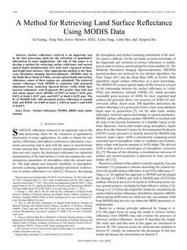 A Method for Retrieving Land Surface Reflectance Using Modis Data 1565