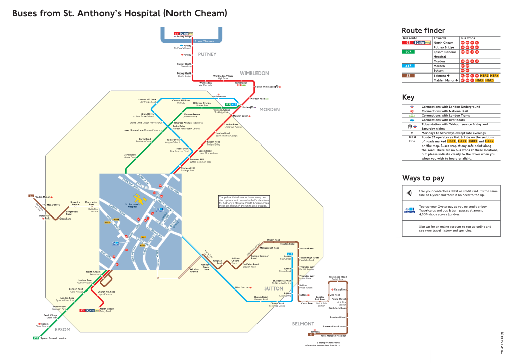Buses from St. Anthony's Hospital (North Cheam)