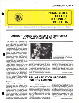 Endangered Species Technical Bulletin