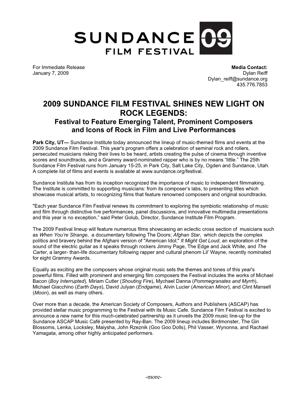 2009 Sundance Film Festival Shines New