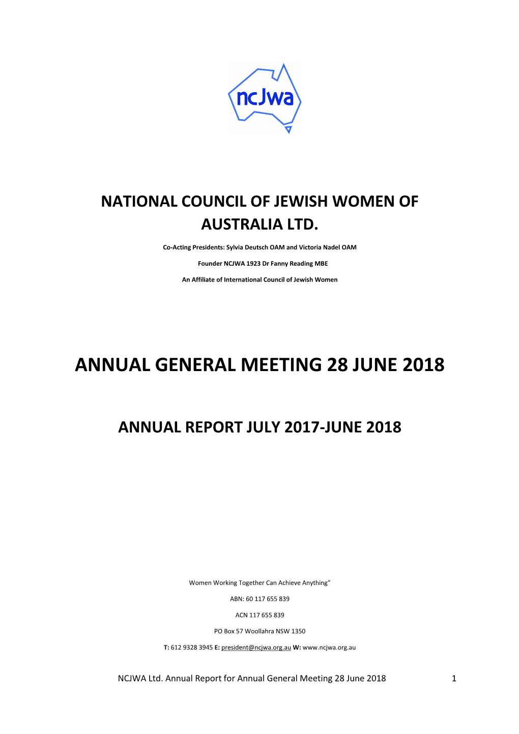 Annual General Meeting 28 June 2018