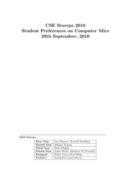 2010 CSE Computer Mouse Preferences